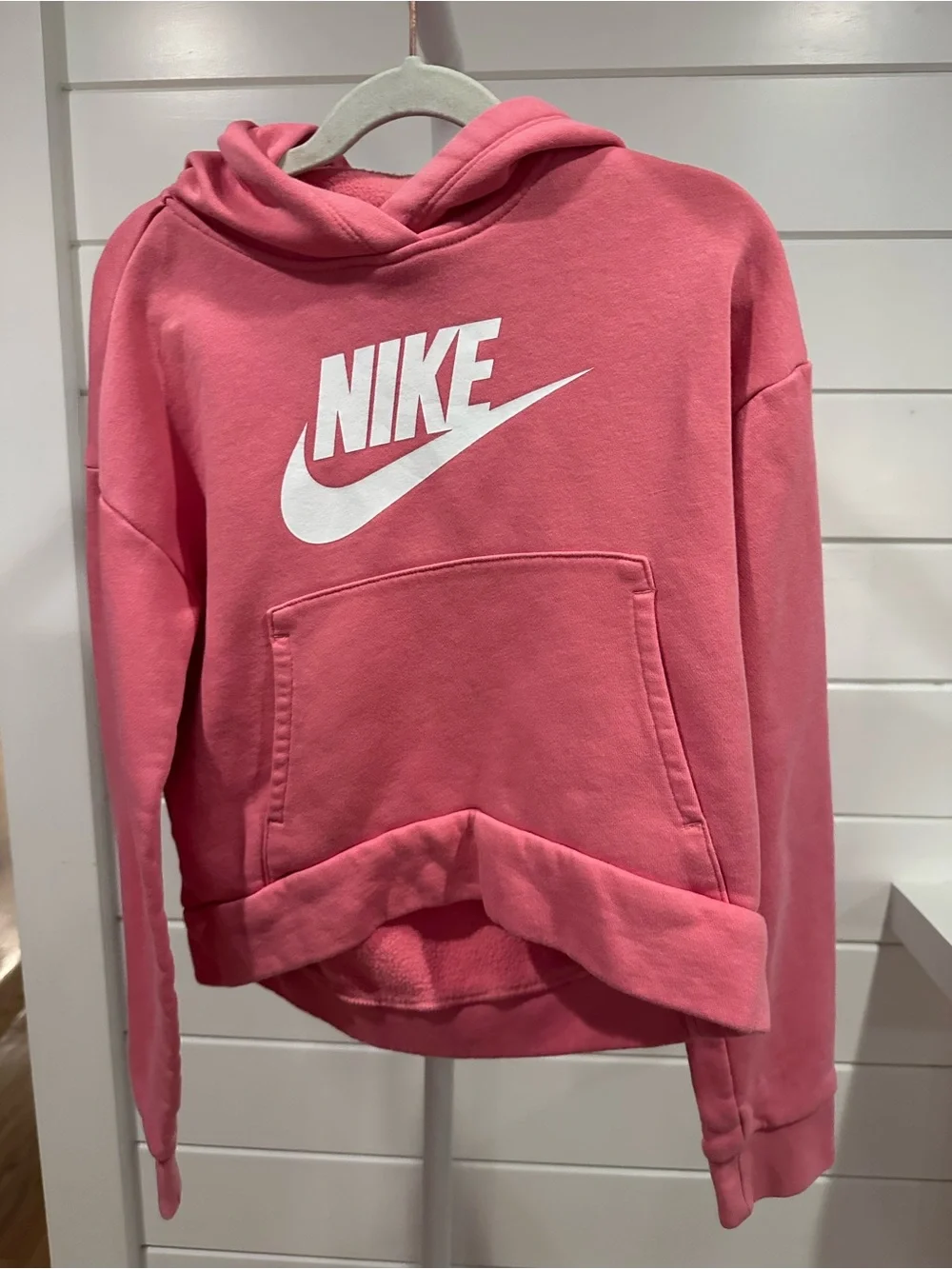 Nike Pink Hoodie with White Swoosh Logo